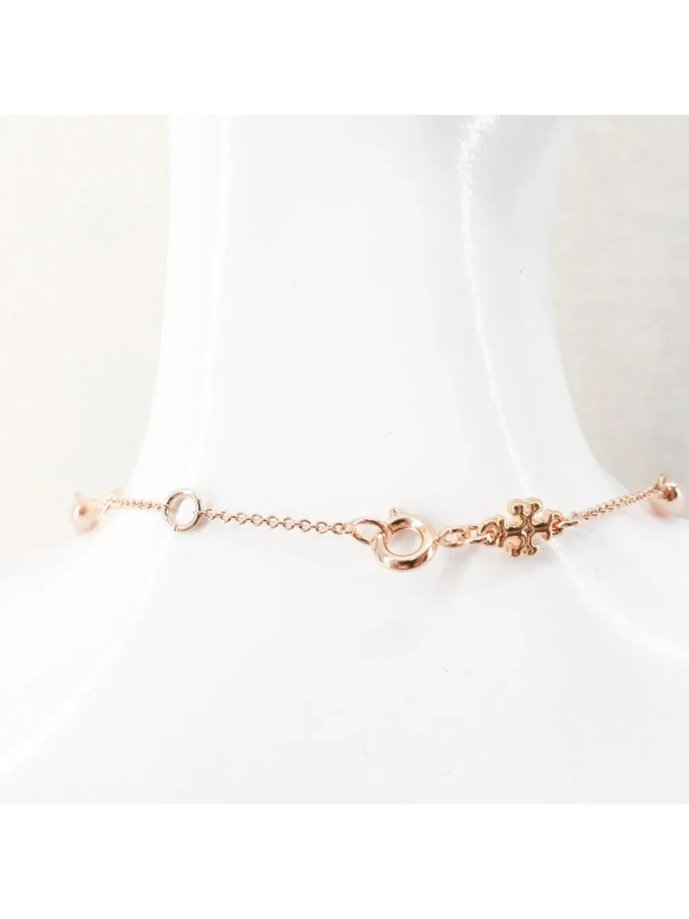 Tory Burch Gemstones and Pearl Necklace Rose Gold OS